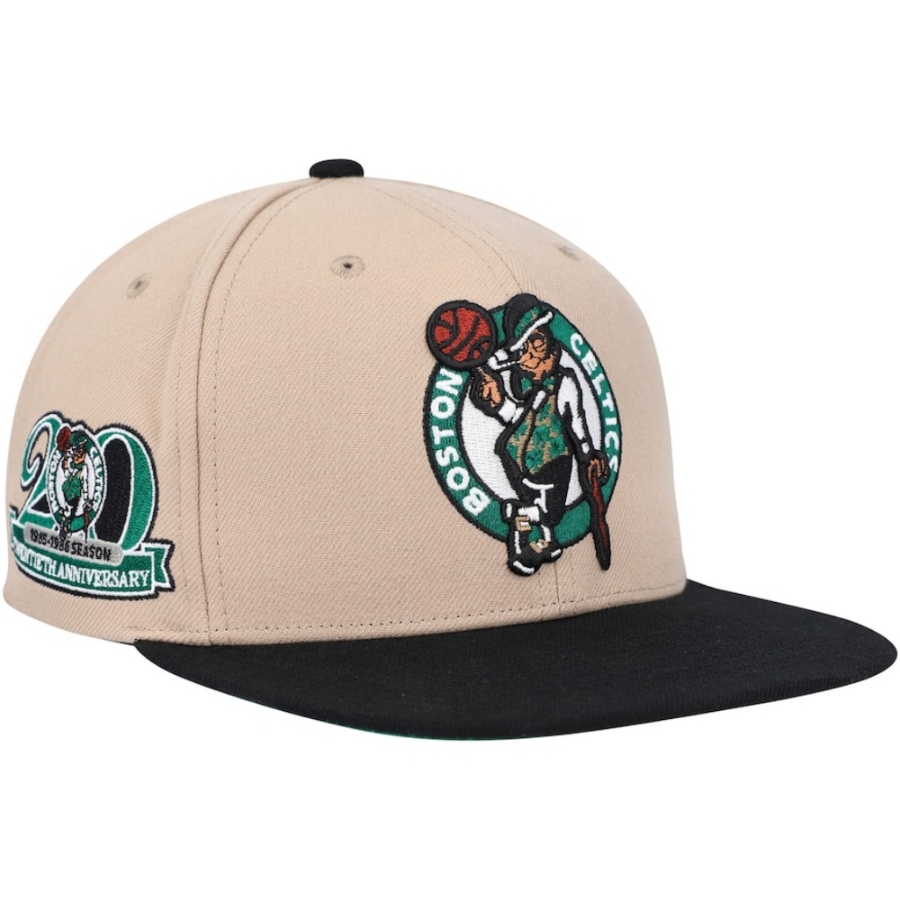Boston Celtics Mitchell & Ness Dress Code Snapback Hat - Khaki